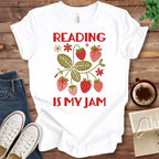 T-Shirt White / S Reading is My Jam Strawberries T-Shirt