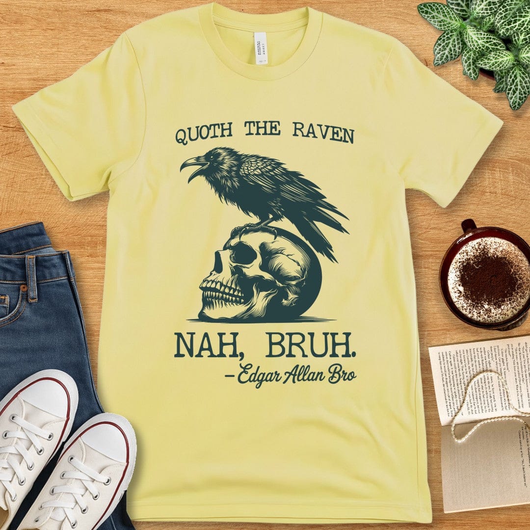 T-Shirt Yellow / S Funny Edgar Allan Poe Shirt - Raven Bro