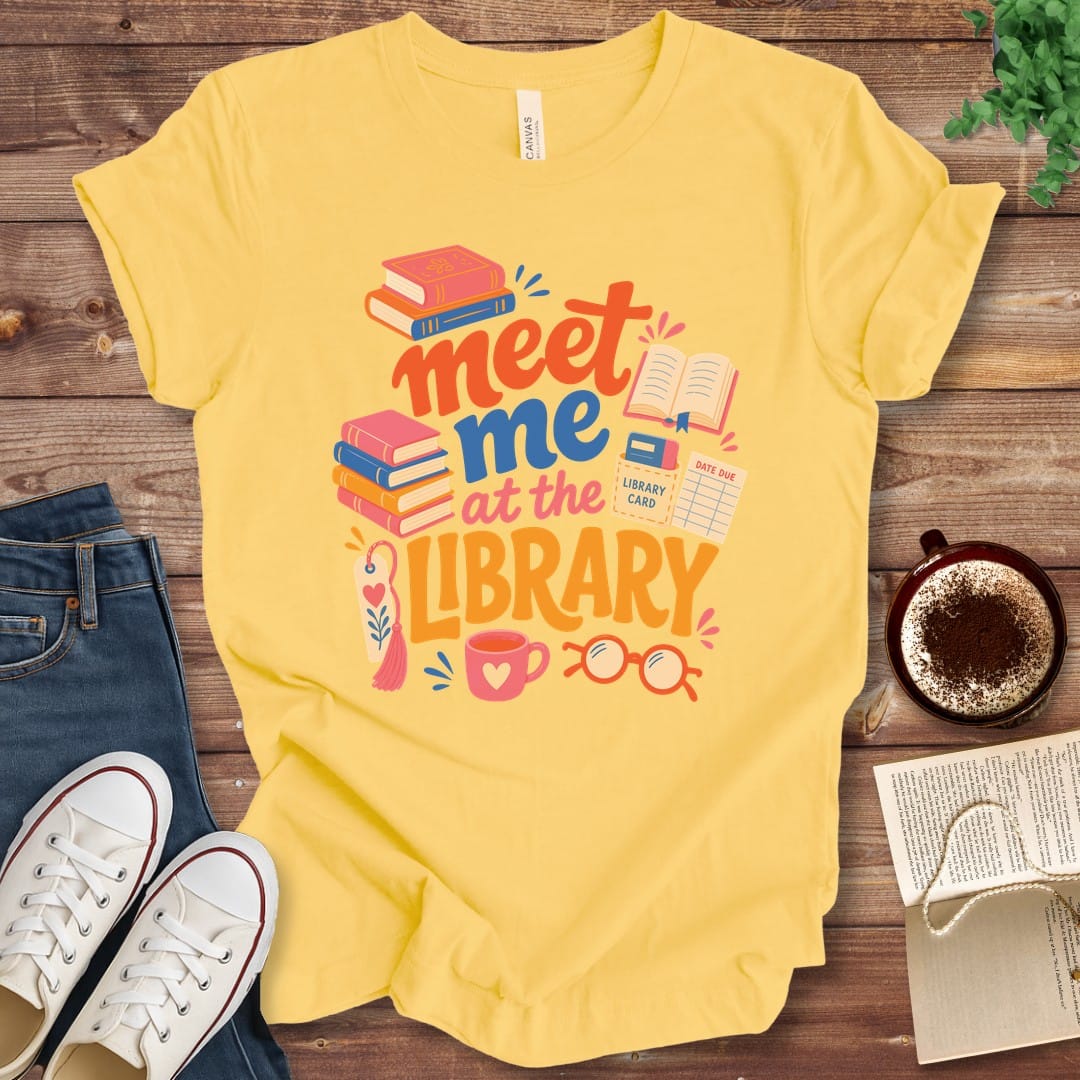 T-Shirt Yellow / S Meet Me at the Library Illustrated T-Shirt