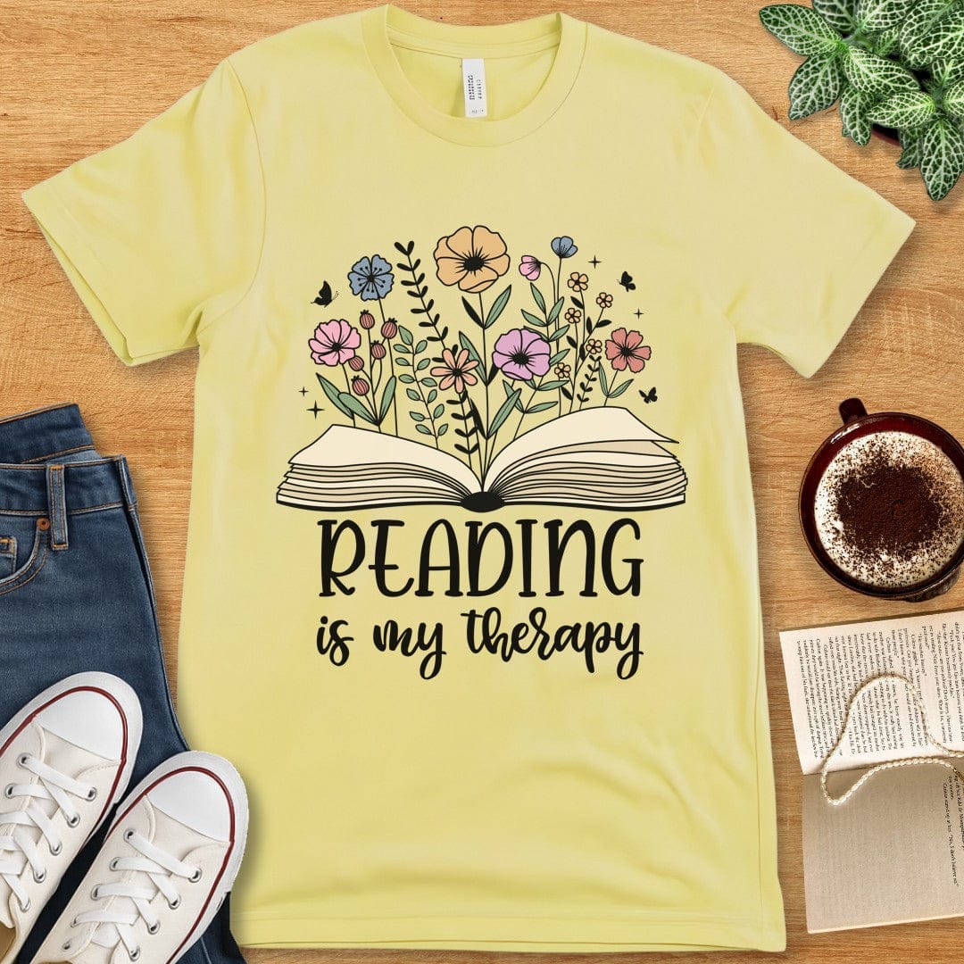 T-Shirt Yellow / S Reading Is My Therapy Shirt