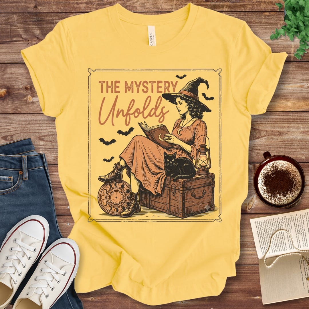 T-Shirt Yellow / S The Mystery Unfolds Halloween Witch T-Shirt