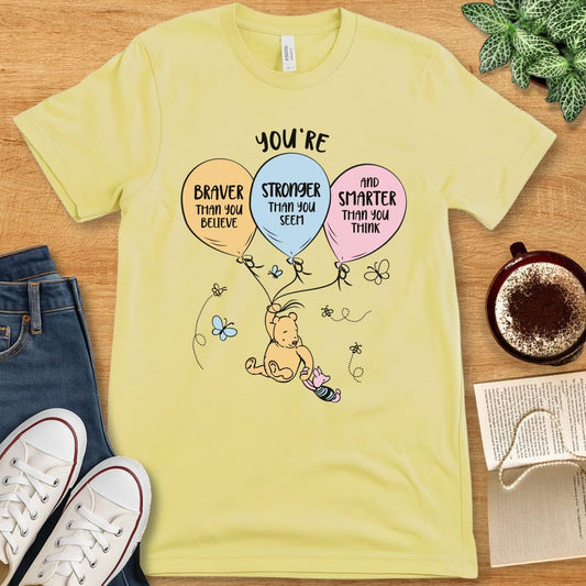 T-Shirt Yellow / S Winnie the Pooh Braver Stronger Smarter Shirt